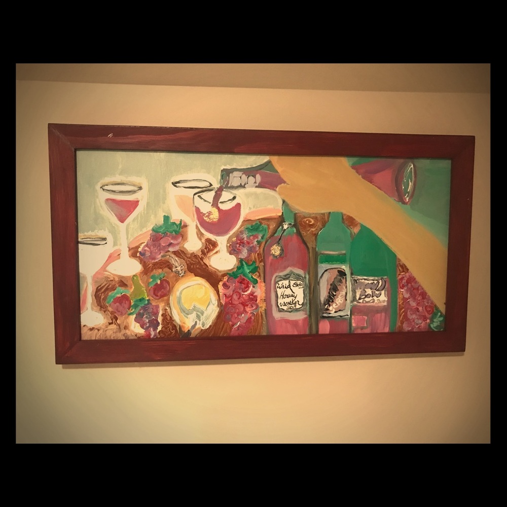 Orig acrylic painting wood framed